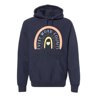 Speech Therapy Speech Language Pathologist SLP Boho Rainbow Premium Hoodie