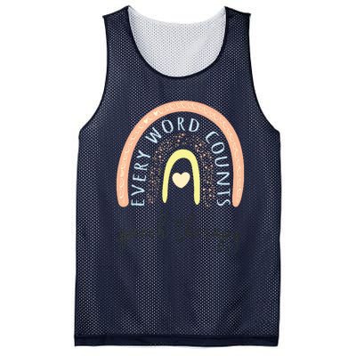 Speech Therapy Speech Language Pathologist SLP Boho Rainbow Mesh Reversible Basketball Jersey Tank