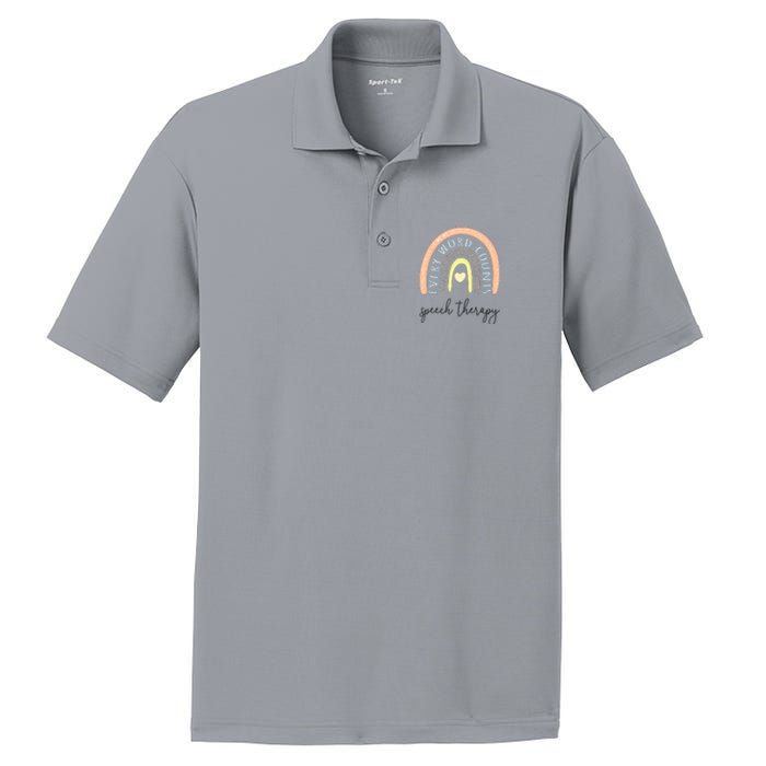 Speech Therapy Speech Language Pathologist SLP Boho Rainbow PosiCharge RacerMesh Polo