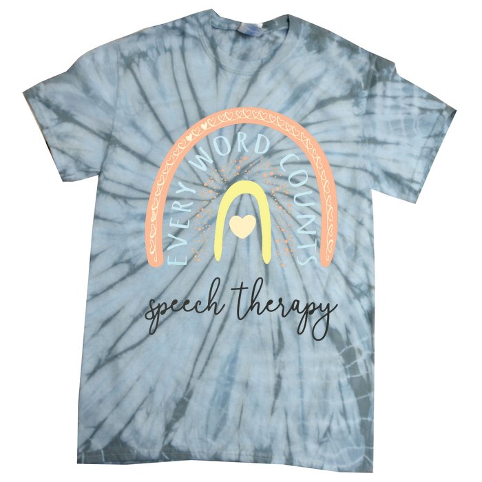 Speech Therapy Speech Language Pathologist SLP Boho Rainbow Tie-Dye T-Shirt