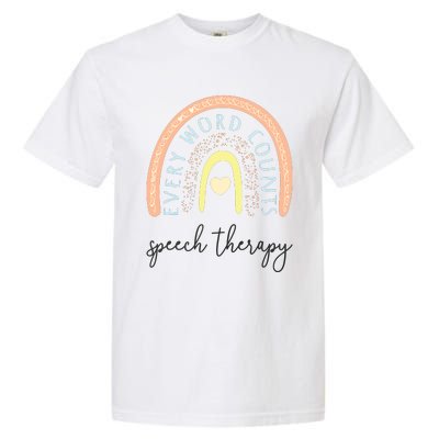 Speech Therapy Speech Language Pathologist SLP Boho Rainbow Garment-Dyed Heavyweight T-Shirt