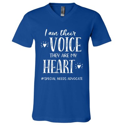 Sped Teacher Special Needs Advocate Gift I Am Their Voice Funny Gift V-Neck T-Shirt