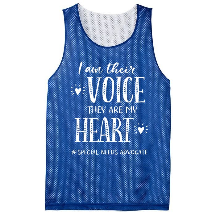 Sped Teacher Special Needs Advocate Gift I Am Their Voice Funny Gift Mesh Reversible Basketball Jersey Tank