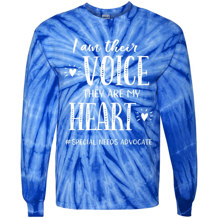 Sped Teacher Special Needs Advocate Gift I Am Their Voice Funny Gift Tie-Dye Long Sleeve Shirt