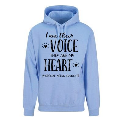 Sped Teacher Special Needs Advocate Gift I Am Their Voice Funny Gift Unisex Surf Hoodie