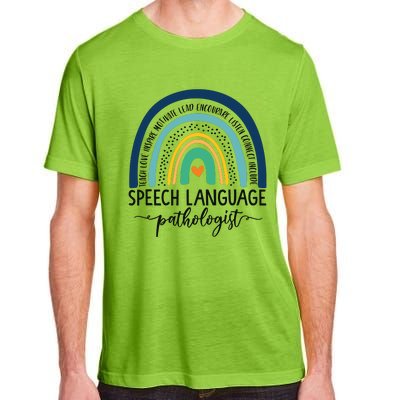 Speech Therapy Speech Language Pathologist SLP Boho Rainbow Adult ChromaSoft Performance T-Shirt