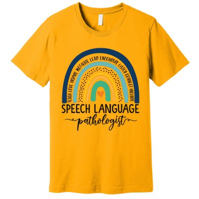 Speech Therapy Speech Language Pathologist SLP Boho Rainbow Premium T-Shirt