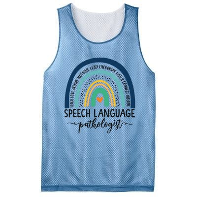 Speech Therapy Speech Language Pathologist SLP Boho Rainbow Mesh Reversible Basketball Jersey Tank