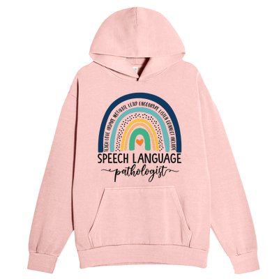 Speech Therapy Speech Language Pathologist SLP Boho Rainbow Urban Pullover Hoodie