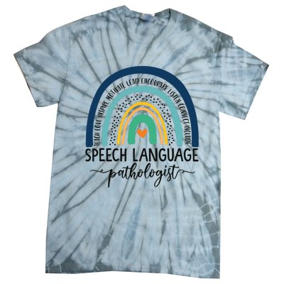 Speech Therapy Speech Language Pathologist SLP Boho Rainbow Tie-Dye T-Shirt