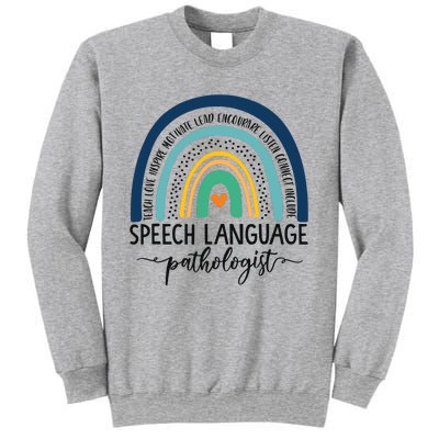 Speech Therapy Speech Language Pathologist SLP Boho Rainbow Sweatshirt