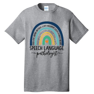 Speech Therapy Speech Language Pathologist SLP Boho Rainbow Tall T-Shirt