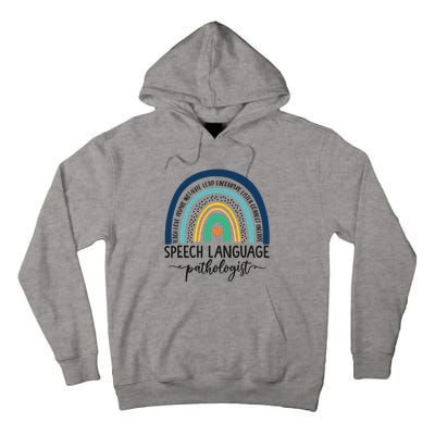 Speech Therapy Speech Language Pathologist SLP Boho Rainbow Tall Hoodie