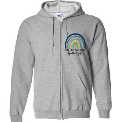 Speech Therapy Speech Language Pathologist SLP Boho Rainbow Full Zip Hoodie