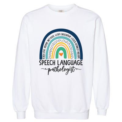 Speech Therapy Speech Language Pathologist SLP Boho Rainbow Garment-Dyed Sweatshirt