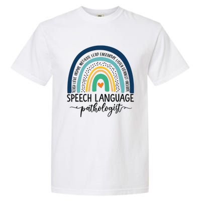 Speech Therapy Speech Language Pathologist SLP Boho Rainbow Garment-Dyed Heavyweight T-Shirt