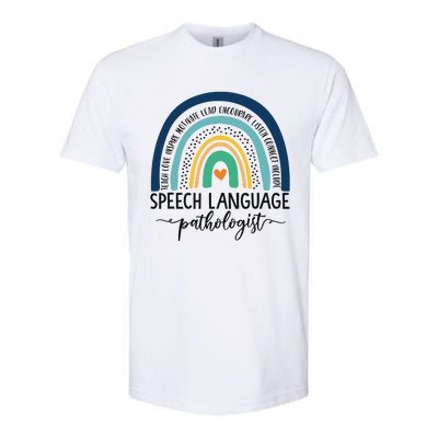 Speech Therapy Speech Language Pathologist SLP Boho Rainbow Softstyle CVC T-Shirt