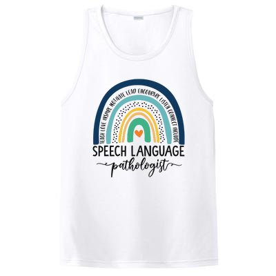 Speech Therapy Speech Language Pathologist SLP Boho Rainbow PosiCharge Competitor Tank