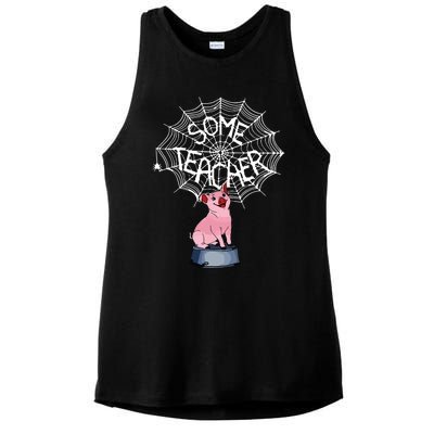 Some Teacher Spiderweb Pig Ladies PosiCharge Tri-Blend Wicking Tank