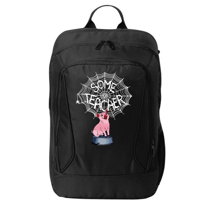 Some Teacher Spiderweb Pig City Backpack