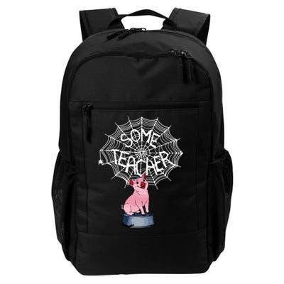 Some Teacher Spiderweb Pig Backpack