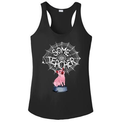 Some Teacher Spiderweb Pig Ladies PosiCharge Competitor Racerback Tank