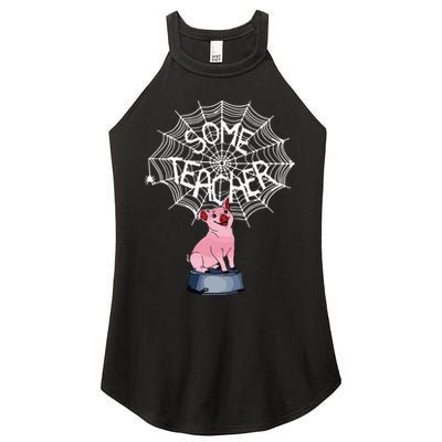 Some Teacher Spiderweb Pig Women's Perfect Tri Rocker Tank