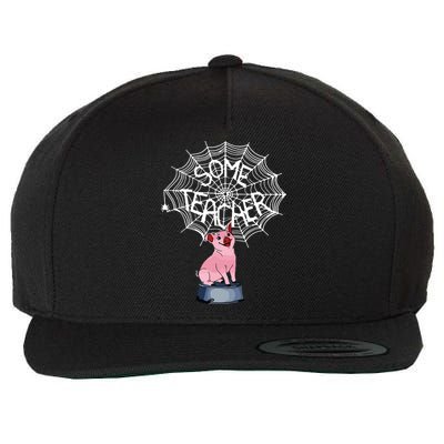 Some Teacher Spiderweb Pig Wool Snapback Cap