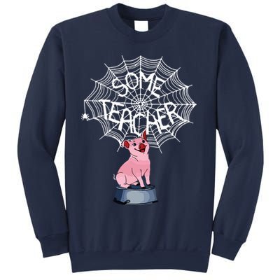 Some Teacher Spiderweb Pig Sweatshirt