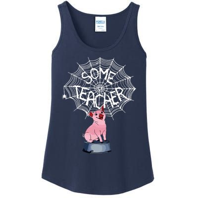 Some Teacher Spiderweb Pig Ladies Essential Tank