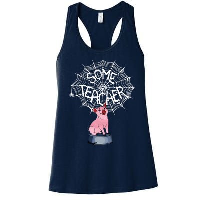 Some Teacher Spiderweb Pig Women's Racerback Tank