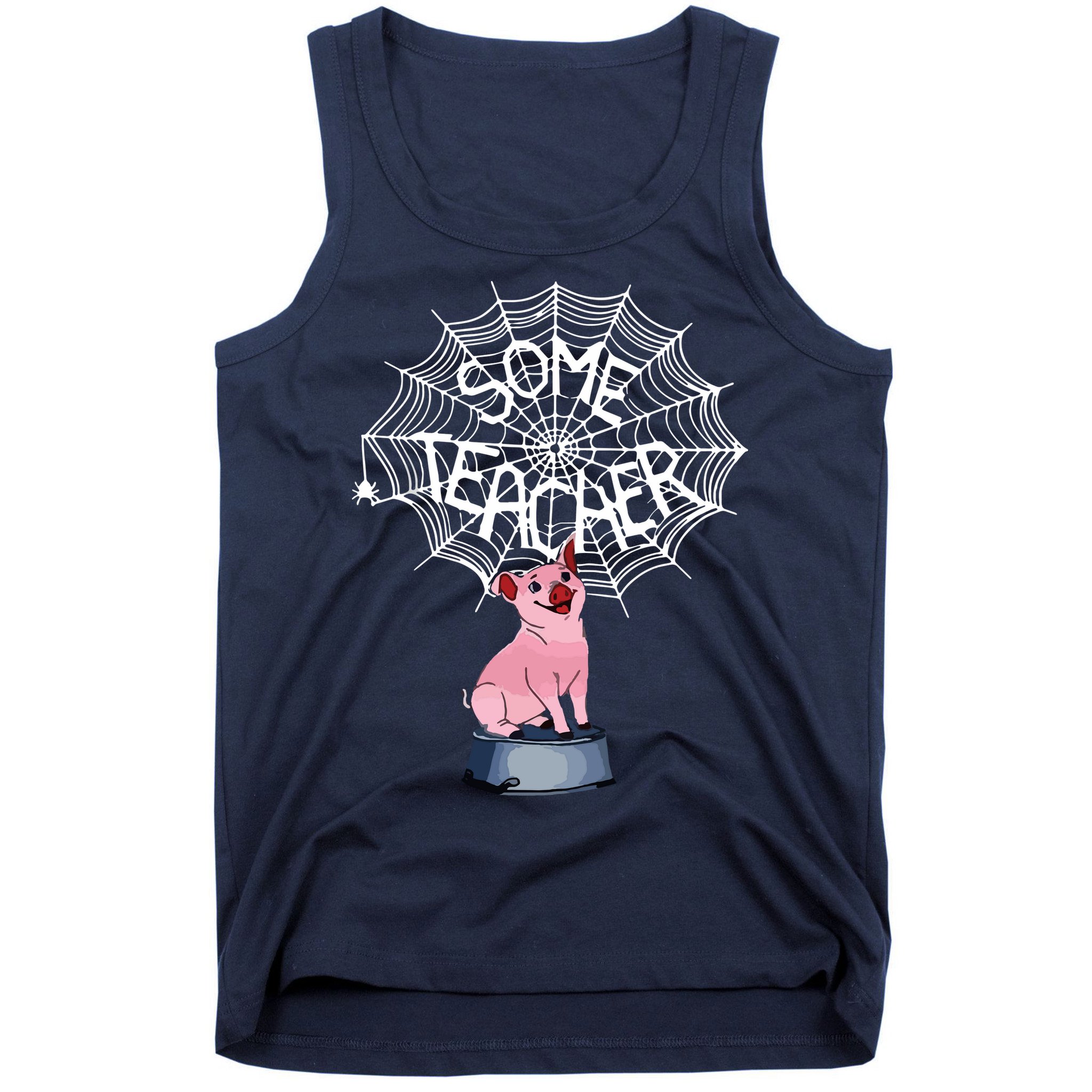 Some Teacher Spiderweb Pig Tank Top