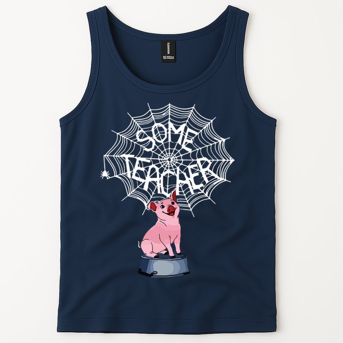 Some Teacher Spiderweb Pig Tank Top