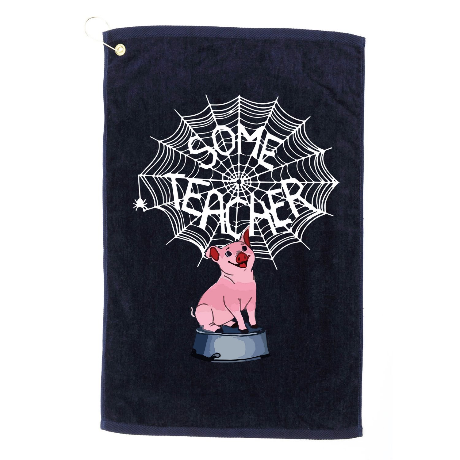 Some Teacher Spiderweb Pig Golf Towel