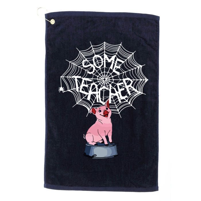 Some Teacher Spiderweb Pig Golf Towel