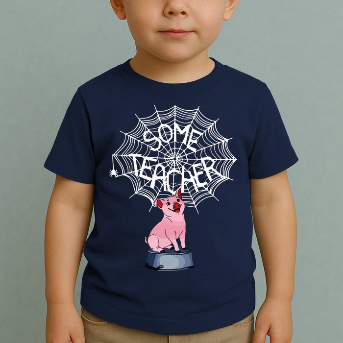 Some Teacher Spiderweb Pig Toddler T-Shirt