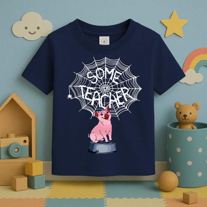 Some Teacher Spiderweb Pig Toddler T-Shirt