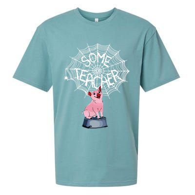 Some Teacher Spiderweb Pig Sueded Cloud Jersey T-Shirt