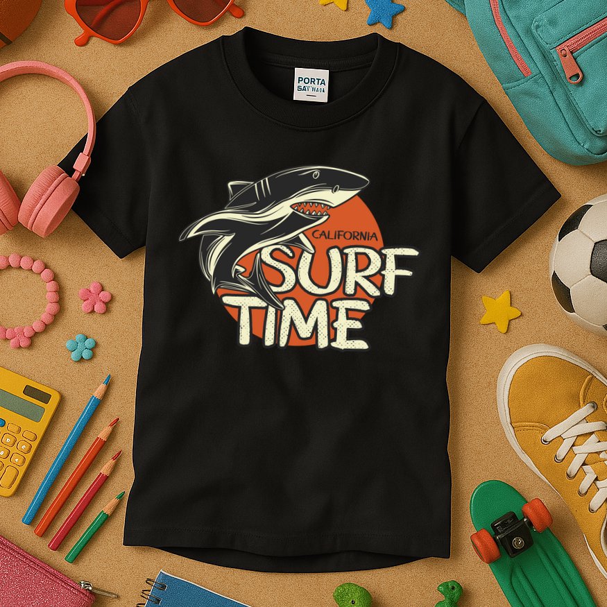 Surf Time Shark Kids T-Shirt
