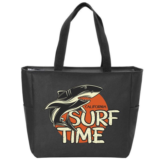 Surf Time Shark Zip Tote Bag