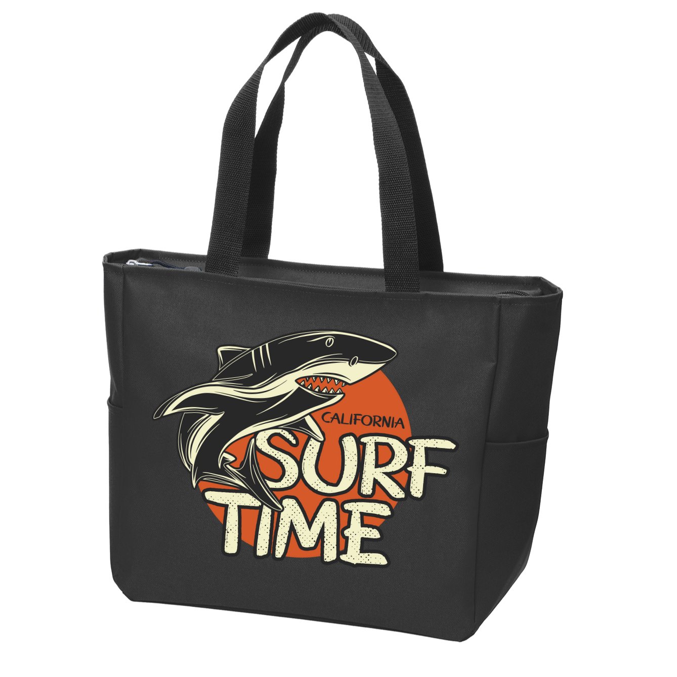 Surf Time Shark Zip Tote Bag
