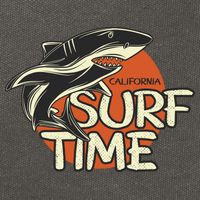 Surf Time Shark Cotton Canvas Backpack