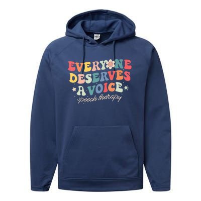 Speech Therapy Speech Language Pathologist SLP Team Women Performance Fleece Hoodie