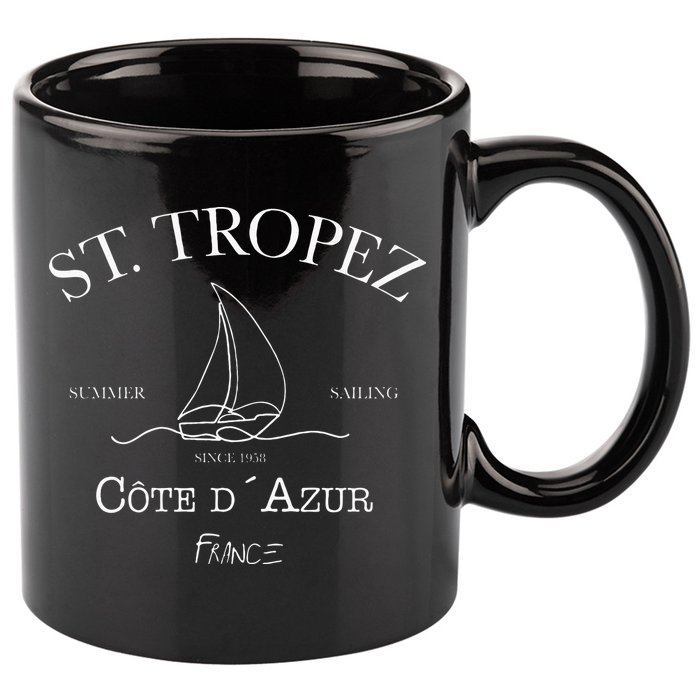 St. Tropez Summer Sailing 11oz C Handle Ceramic Mug