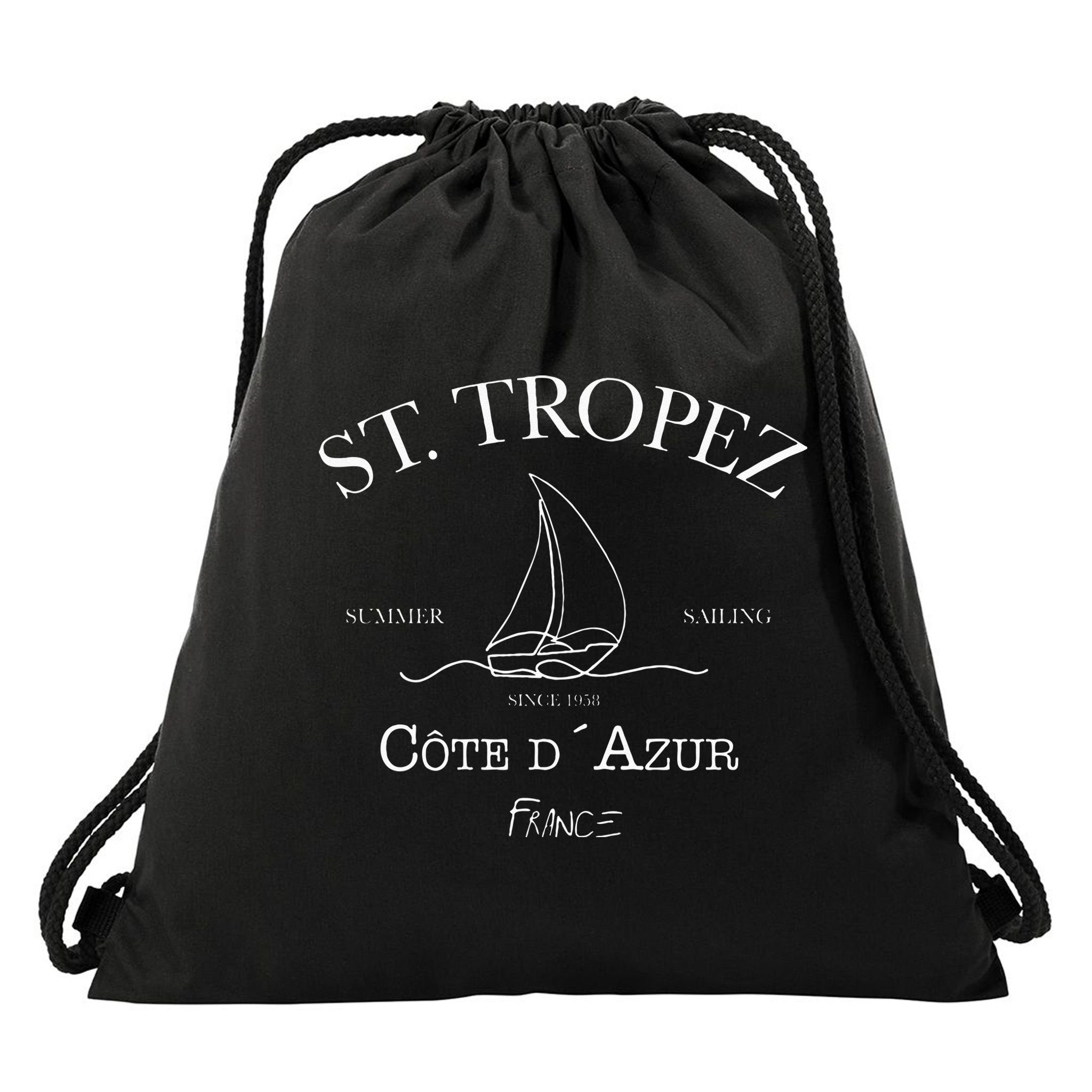 St. Tropez Summer Sailing Drawstring Bag