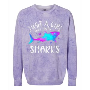 Shark Tshirt Shark Lover Tshirt Girls Funny Shark Colorblast Crewneck Sweatshirt