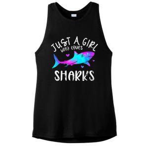 Shark Tshirt Shark Lover Tshirt Girls Funny Shark Ladies PosiCharge Tri-Blend Wicking Tank