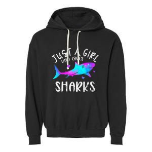 Shark Tshirt Shark Lover Tshirt Girls Funny Shark Garment-Dyed Fleece Hoodie