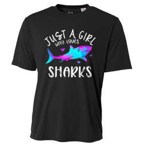 Shark Tshirt Shark Lover Tshirt Girls Funny Shark Cooling Performance Crew T-Shirt