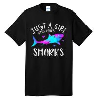 Shark Tshirt Shark Lover Tshirt Girls Funny Shark Tall T-Shirt